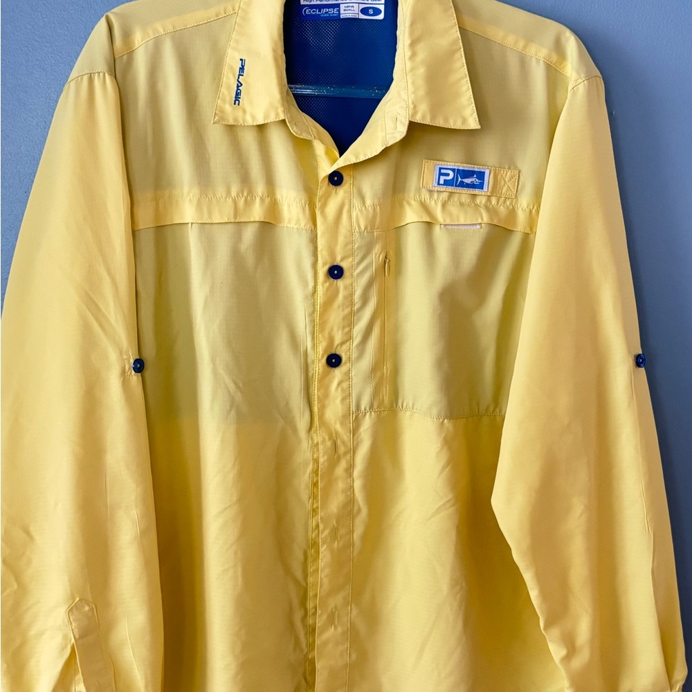 Pelagic Blue and Yellow Performance Shirt